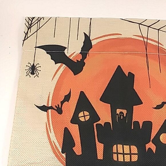Halloween Garden Flag Castle Bat Party Decoration 12" X 18" Woven Sturdy - Picture 2 of 9